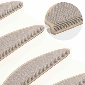 Tappetini per scale 15 pz 65x21x4 cm Argento Semicircolari Grandi