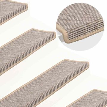 Tappetini per scale 15 pz 65x21x4 cm argento bordo rettangolare
