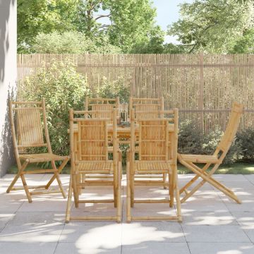 Sedie pieghevoli, 6 pezzi, 46x66x99 cm, in bambù