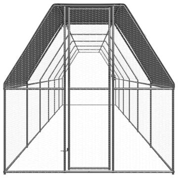Gabbia per Polli 2x12x2 m in Acciaio Zincato