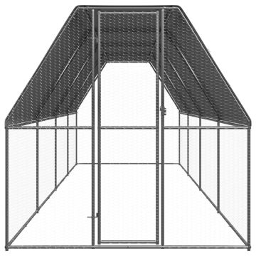 Gabbia per Polli 2x8x2 m in Acciaio Zincato