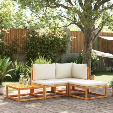 Set di divani da giardino 4 pz con cuscini in legno di acacia