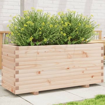 Fioriera da Giardino 110x40x49,5 cm in Legno Massello di Pino