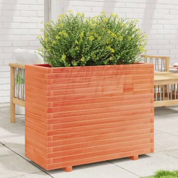Fioriera Giardino Marrone Cera 90x40x72,5cm Legno Massello Pino