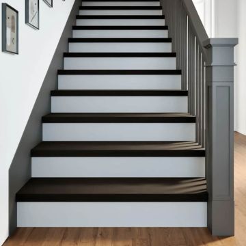 Gradini 12 pz Marrone-nero 100x30x2 cm Legno Massello Rovere