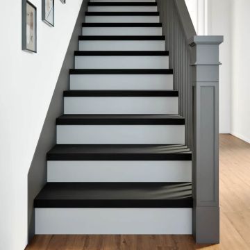 Gradini 2 pz Marrone-nero 80x25x2 cm Legno Massello Rovere