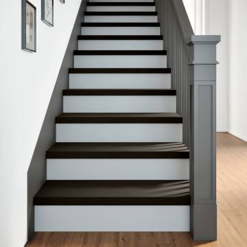 Gradini 2 pz Marrone-nero 70x30x2 cm Legno Massello Rovere