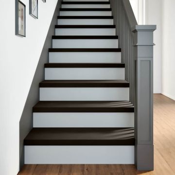 Gradini 2 pz Marrone-nero 80x30x2 cm Legno Massello Rovere