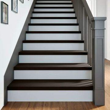 Gradini 2 pz Marrone-nero 90x30x2 cm Legno Massello Rovere