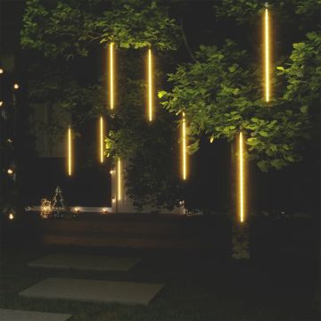 Luci Meteoriche 8 pz 50cm Bianco Caldo 288 LED Interni Esterni