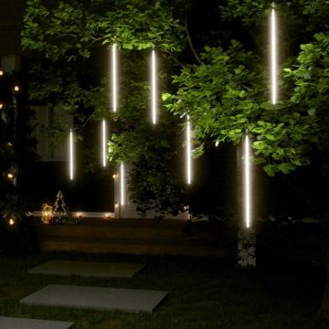 Luci Meteoriche 8 pz 50cm Bianco Freddo 288 LED Interni Esterni
