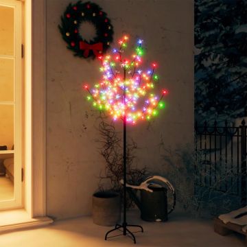 Albero di Natale 120 LED Colorati Ciliegio in Fiore 150 cm