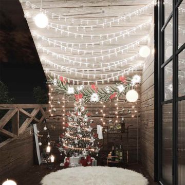 Filo di Luci Sferiche 40 m 400 LED Bianco Freddo 8 Funzioni