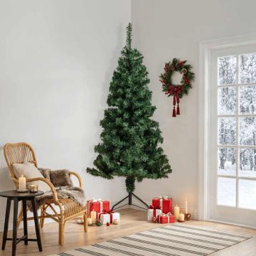Albero di Natale per Angolo con Supporto Verde 240 cm in PVC