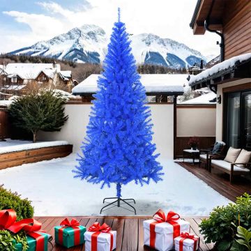 Albero di Natale Artificiale con Base Blu 240 cm PVC