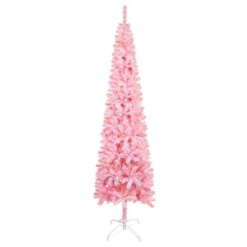 Albero di Natale Sottile Rosa 210 cm