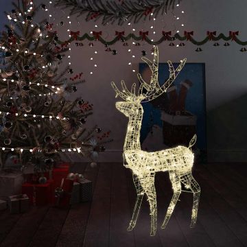 Decorazione Natalizia Acrilico Renna 140 LED 128cm Bianco Caldo