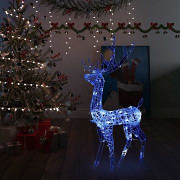 Decorazione Natalizia in Acrilico Renna 140 LED 128 cm Blu