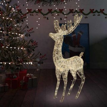 Renna di Natale XXL in Acrilico 250 LED 180 cm Bianco Caldo