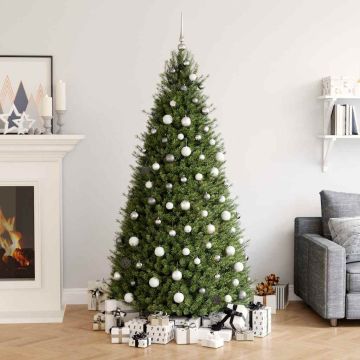 Set Natale con 60 Palline Punta e 150 Luci LED Bianco e Grigio