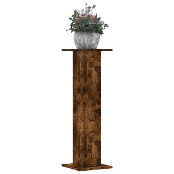 Supporti per Piante 2 pz Rovere Fumo 30x30x95 cm in Truciolato