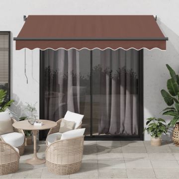 Tenda retrattile Marrone 350 x 250 cm Poliestere