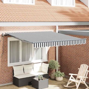 Tenda Sole Retrattile Automatica Antracite e Bianco 300x250 cm