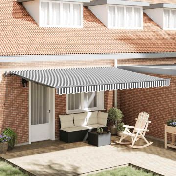 Tenda Retrattile Automatica Antracite e Bianco 450x300 cm