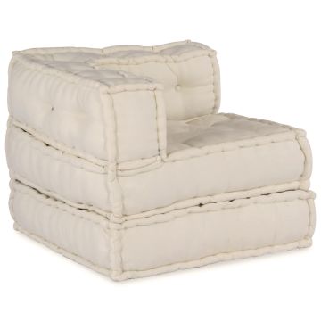 Unità di Divano Modulare Tessuto Crema 210 x 70 x 56 cm