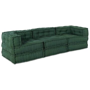 Unità di Divano Modulare Tessuto Verde 210 x 70 x 56 cm