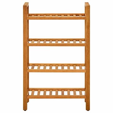 Scarpiera con 4 Ripiani 50x27x80 cm in Legno Massello di Rovere