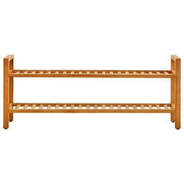 Scarpiera con 2 Ripiani 100x27x40 cm in Massello di Rovere