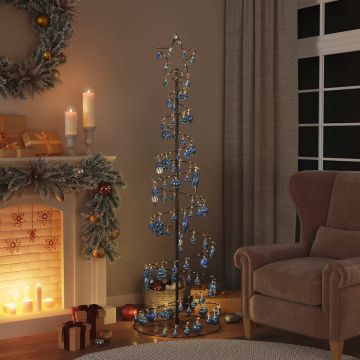 Albero di Natale a LED con Palline 120 LED Bianco Caldo 180 cm