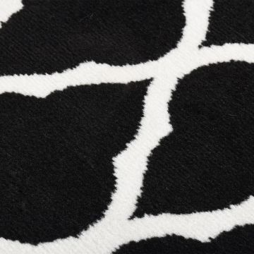 Tappeto Lungo in BCF Bianco e Nero 80x200 cm