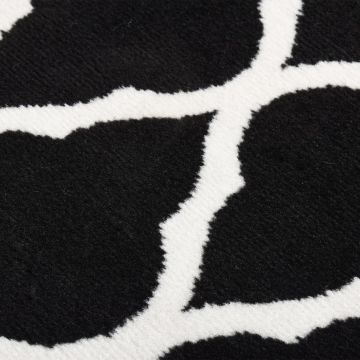 Tappeto Lungo in BCF Bianco e Nero 100x350 cm
