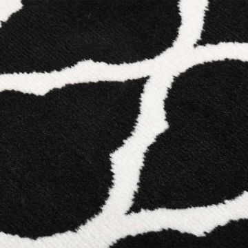 Tappeto Lungo in BCF Bianco e Nero 100x400 cm