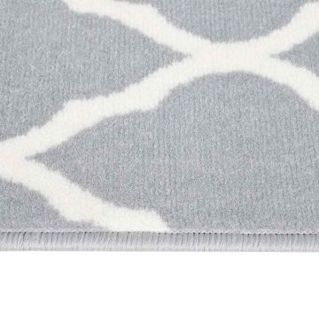 Tappeto Lungo in BCF Grigio e Bianco 80x500 cm