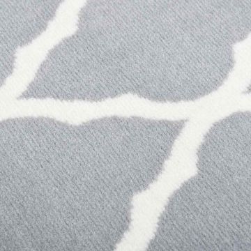 Tappeto Lungo in BCF Bianco e Grigio 100x150 cm