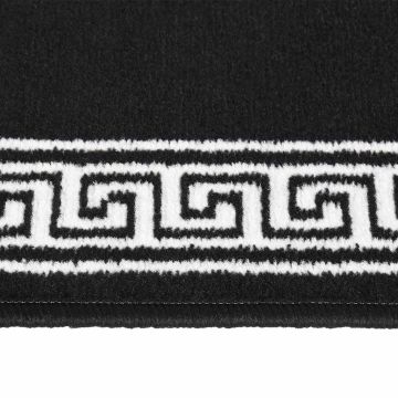 Tappeto Lungo in BCF Nero con Motivo 60x200 cm