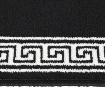 Tappeto Lungo in BCF Nero con Motivo 60x300 cm