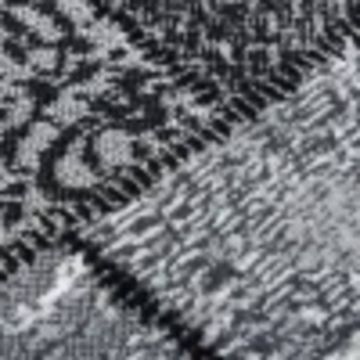 Tappeto Lungo in BCF Grigio con Motivo a Blocchi 80x450 cm
