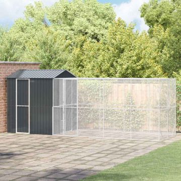 Gabbia per uccelli Antracite 621 x 208 x 247 cm Acciaio zincato
