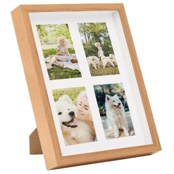 Set Cornici Fotografiche 3D 3pz Rovere 28x35cm Foto 4x(10x15)cm
