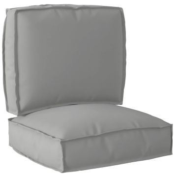 Set di Cuscini per Pallet Tessuto Oxford Grigio 50 x 50 x 12 cm