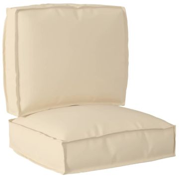 Set di Cuscini per Pallet Tessuto Oxford Beige 50 x 50 x 12 cm