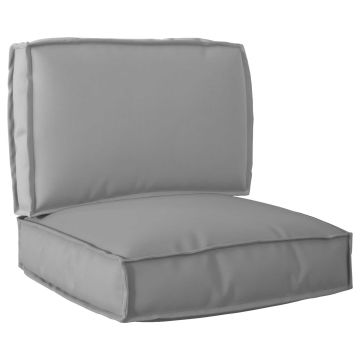 Set di Cuscini per Pallet Tessuto Oxford Grigio 60 x 60 x 52 cm