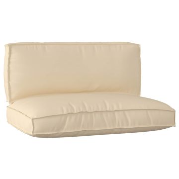 Set di Cuscini per Pallet Tessuto Oxford Beige 120 x 80 x 52 cm