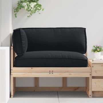 Set di Cuscini per Pallet Tessuto Oxford Nero 120 x 80 x 52 cm