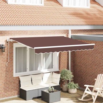 Tenda retrattile Marrone 250 x 200 cm Tessuto