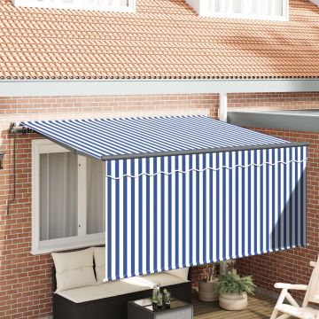 Tenda retrattile Blu e Bianco 300 x 200 cm